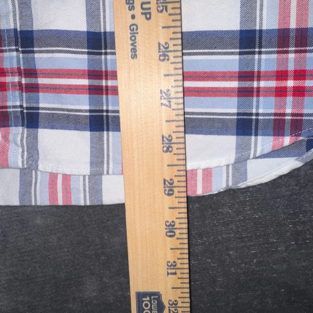 Men Large Ralph Lauren Polo  Button Down Shirt Plaid Excellent Short Sleeve